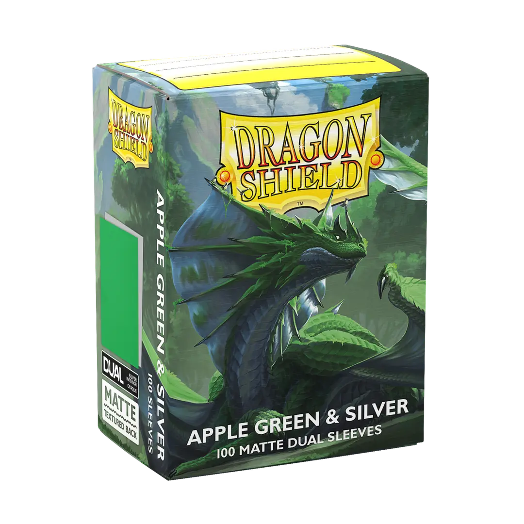 Dragon Shield | Matte Dual Sleeves | Apple Green & Silver