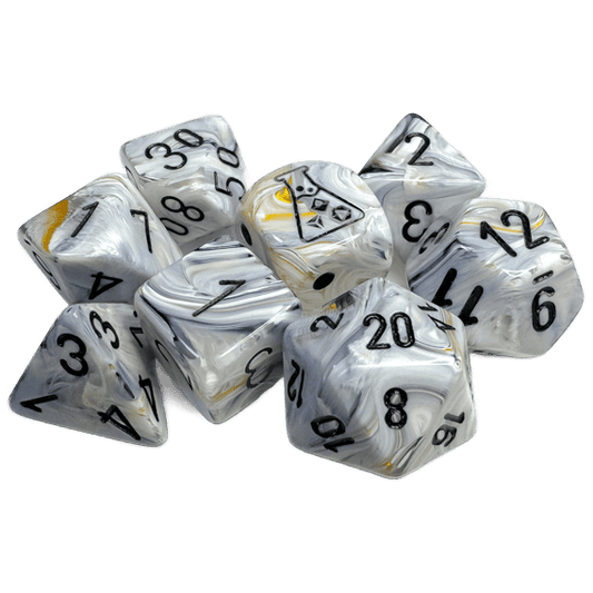 Accessoires - Lab Dice Set Marble Poly - Calcite/Blue
