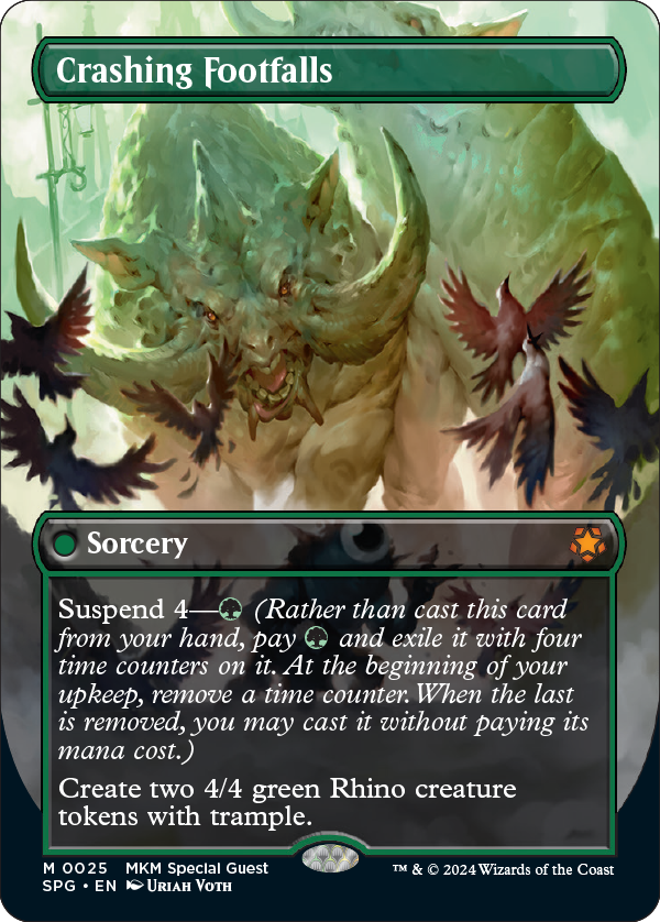 MtG Murders at Karlov Manor Play Booster Full art card Mythic Rare Crashing Footfalls
