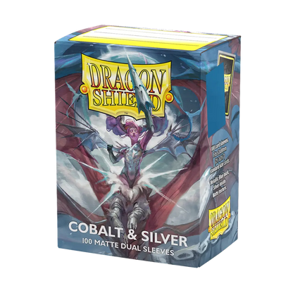 Dragon Shield | Matte Dual Sleeves | Cobalt & Silver