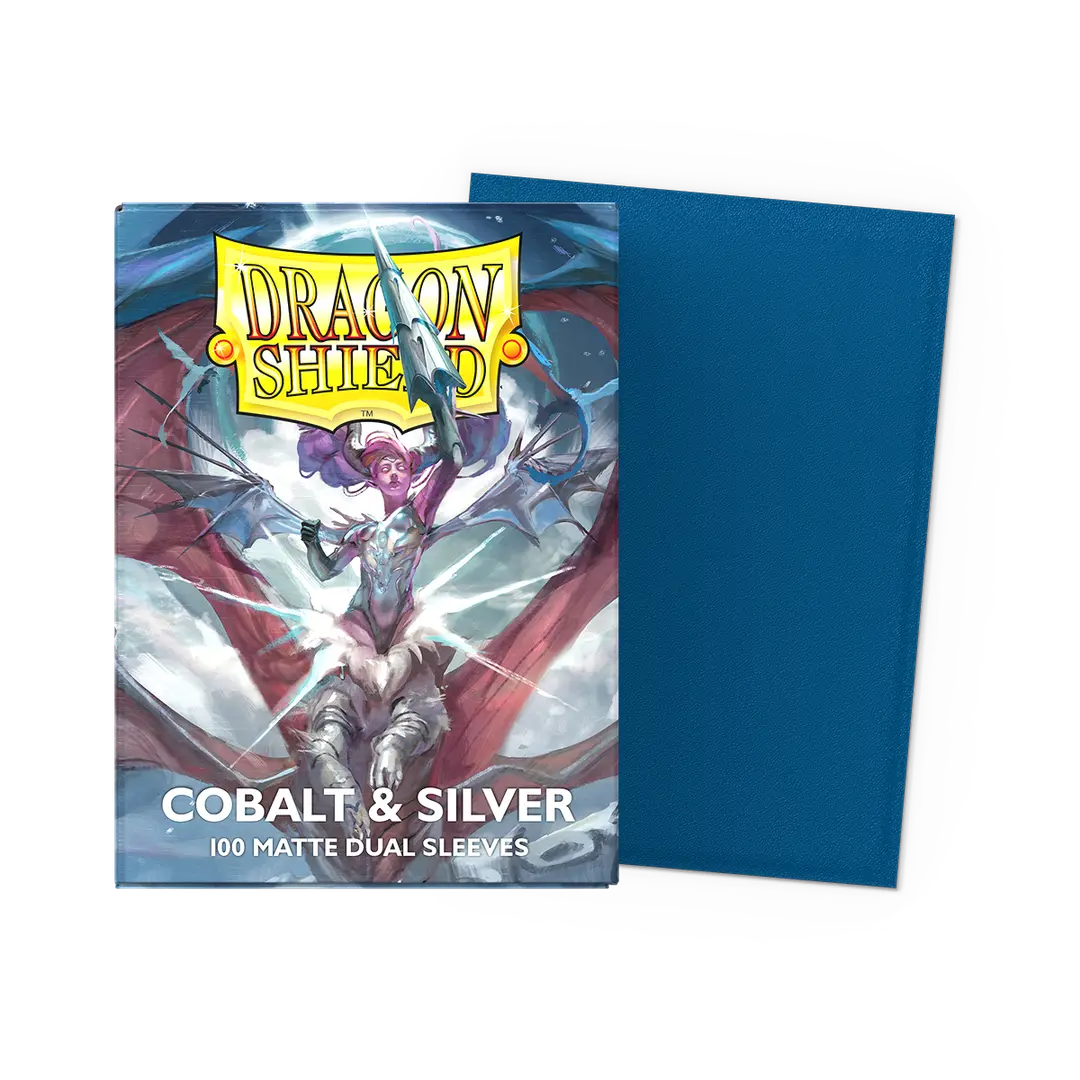 Dragon Shield | Matte Dual Sleeves | Cobalt & Silver