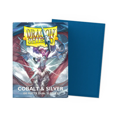 Dragon Shield | Matte Dual Sleeves | Cobalt & Silver