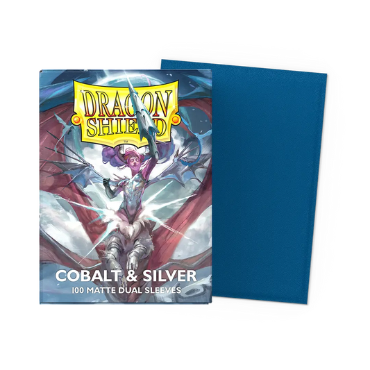 Dragon Shield | Matte Dual Sleeves | Cobalt & Silver