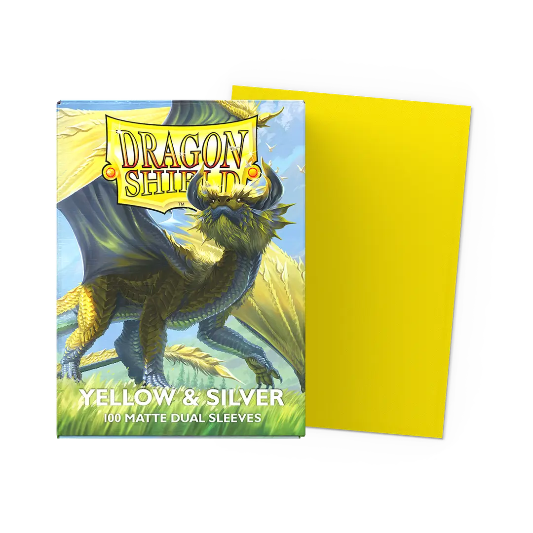 Dragon Shield | Matte Dual Sleeves | Yellow & Silver