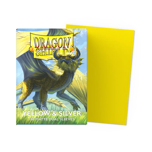 Dragon Shield | Matte Dual Sleeves | Yellow & Silver