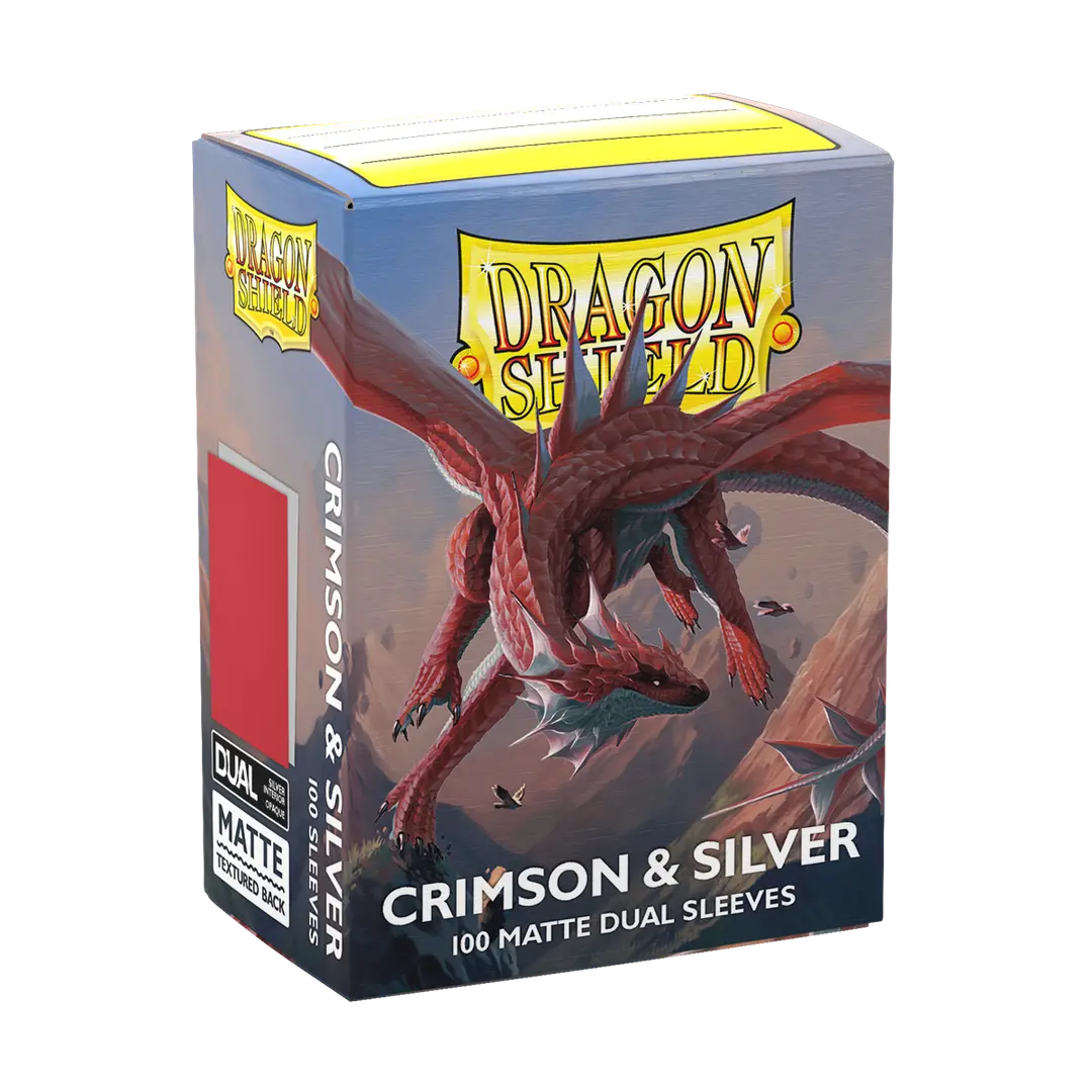 Dragon Shield | Matte Dual Sleeves | Crimson & Silver