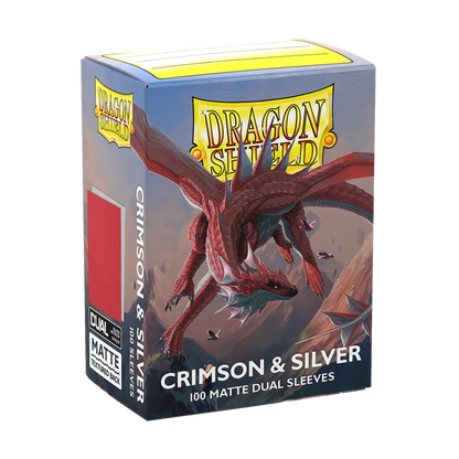 Dragon Shield | Matte Dual Sleeves | Crimson & Silver
