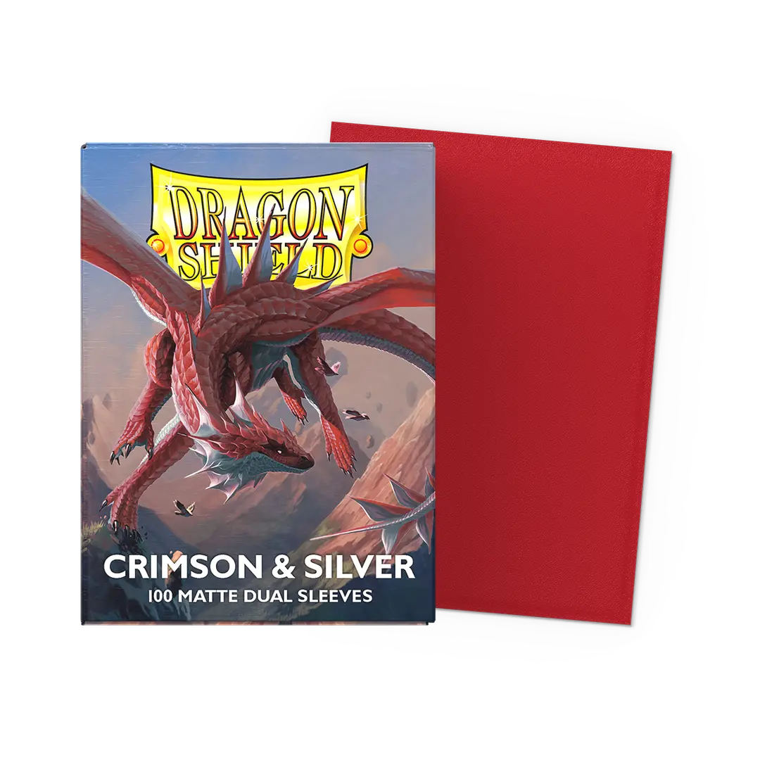 Dragon Shield | Matte Dual Sleeves | Crimson & Silver