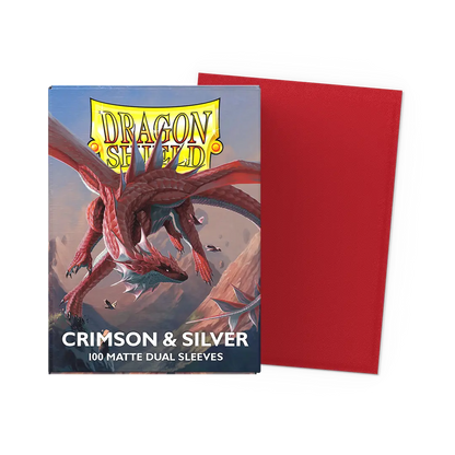 Dragon Shield | Matte Dual Sleeves | Crimson & Silver