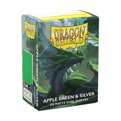 Dragon Shield | Matte Dual Sleeves | Apple Green & Silver