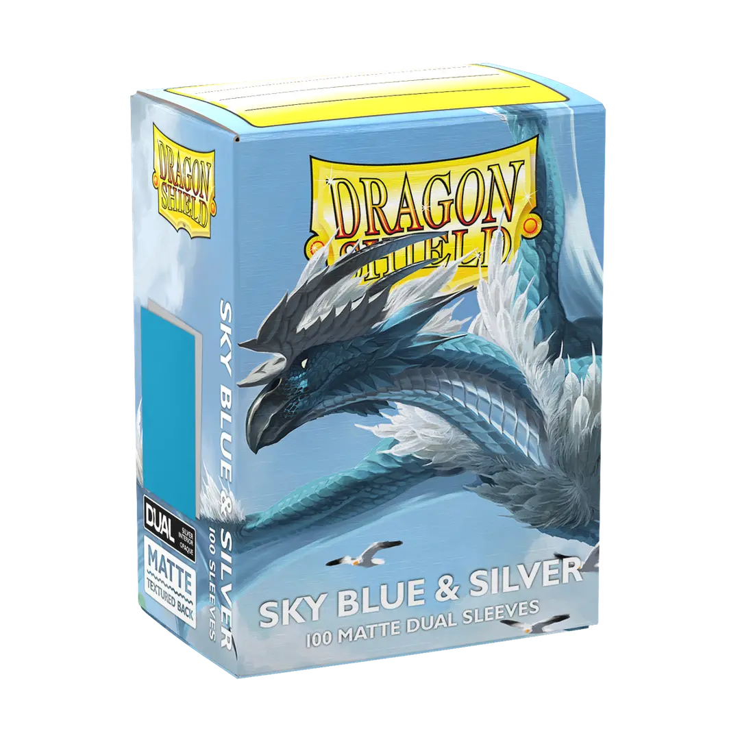 Dragon Shield | Matte Dual Sleeves | Sky Blue & Silver