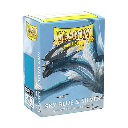 Dragon Shield | Matte Dual Sleeves | Sky Blue & Silver