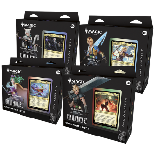 Final Fantasy Commander Deck Set (4) | Preconstructed Commander Deck | Magic: The Gathering