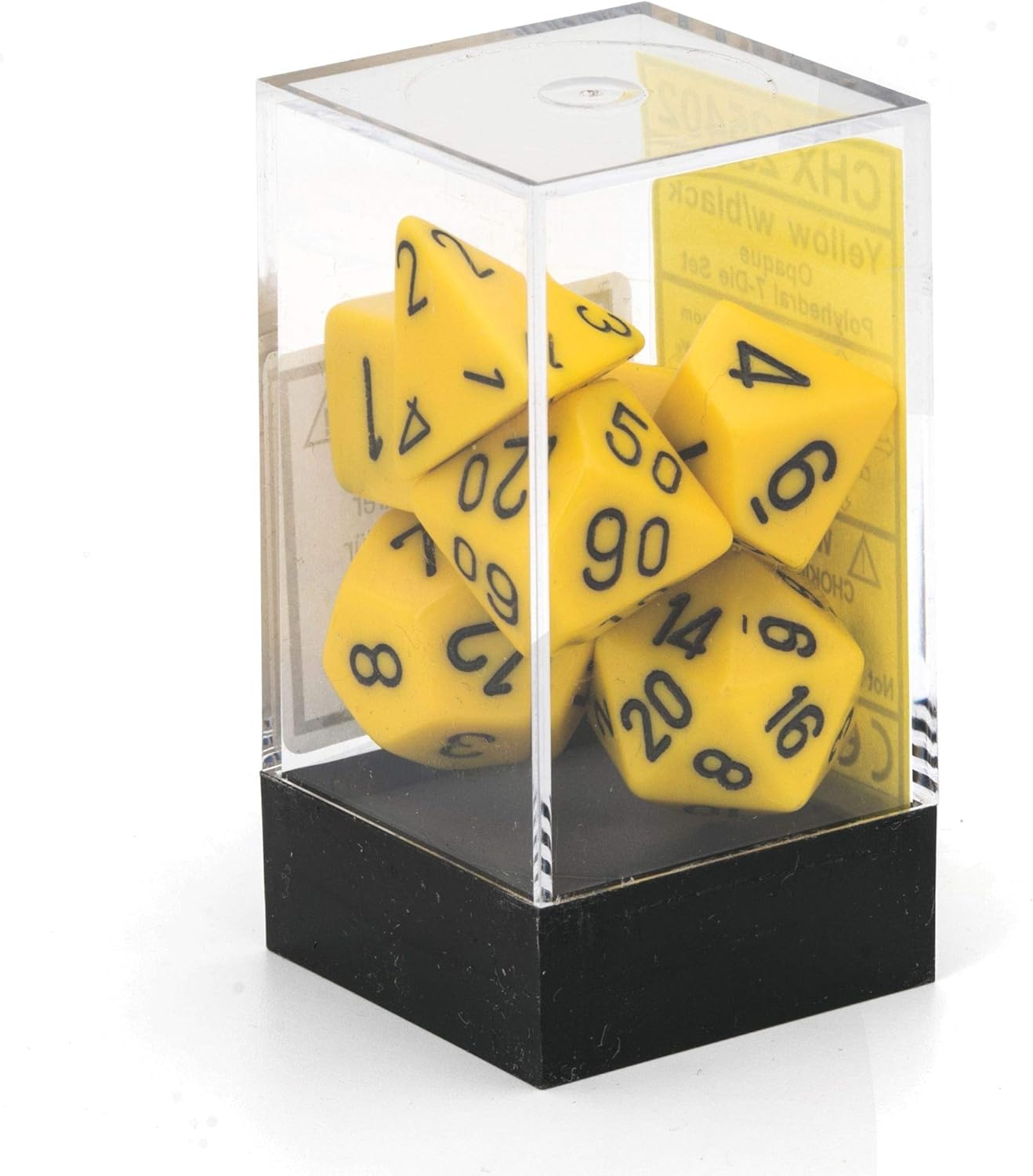 Accessoires - Chessex Dice Set Opaque Poly Pastel - Yellow / Black (7 dice set)