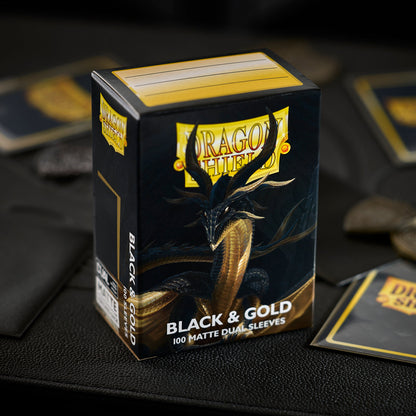 Dragon Shield | Matte Dual Sleeves | Black & Gold